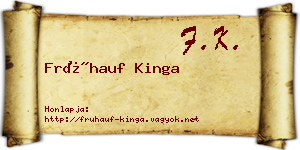 Frühauf Kinga névjegykártya